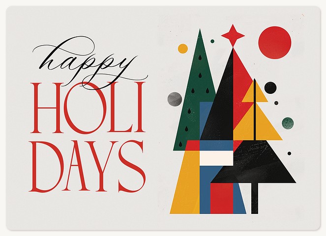 Mid-century Tree Holiday & Christmas Magnet Cards