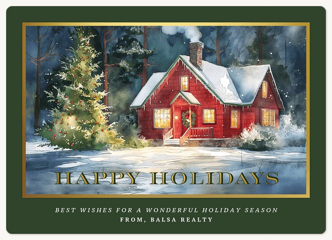 Red Cottage Holiday & Christmas Magnet Cards