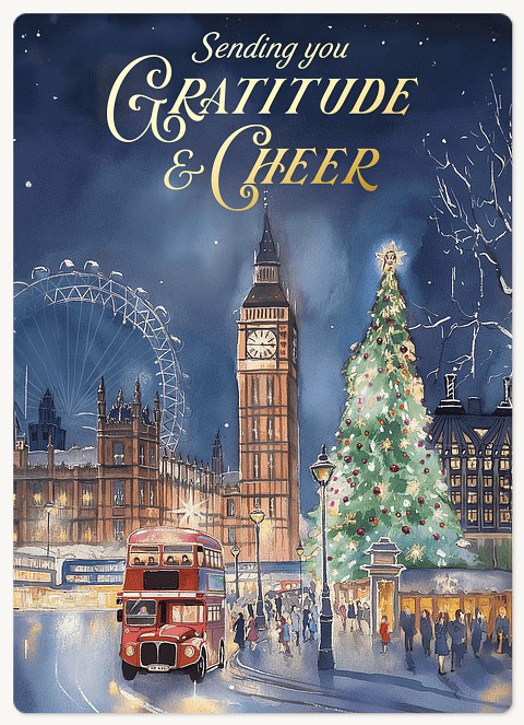 London Night Holiday & Christmas Magnet Cards