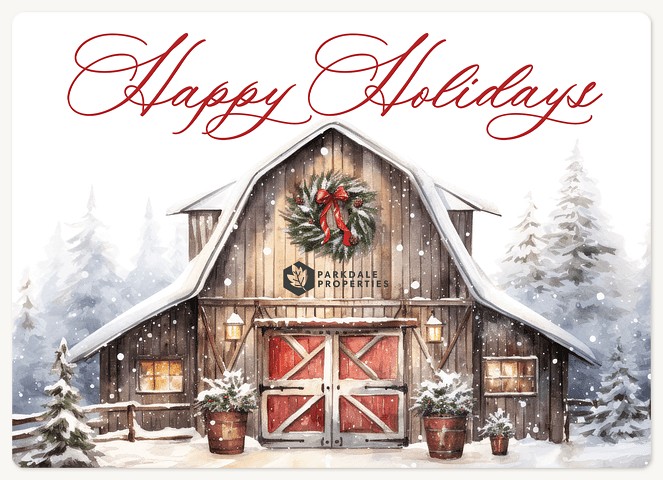 Barn Wreath Holiday & Christmas Magnet Cards