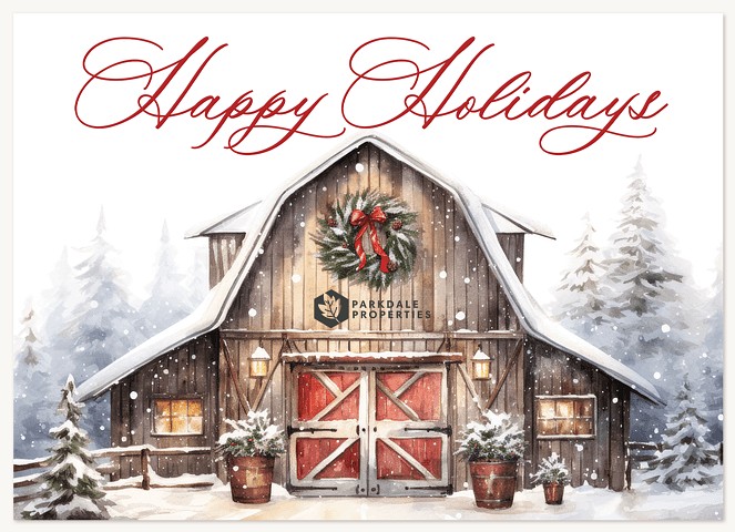 Barn Wreath Business Holiday Cards