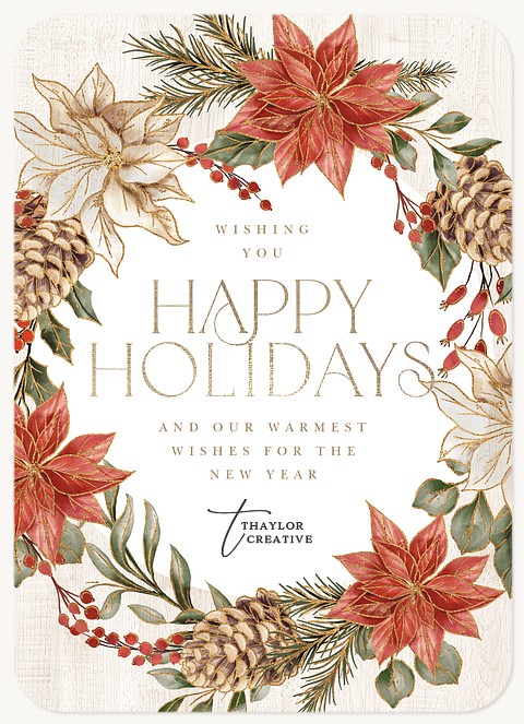 Glistening Wreath Business Holiday Cards