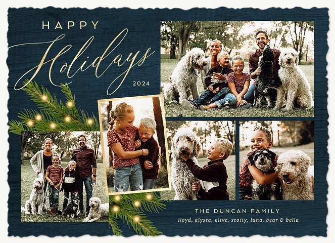 Navy Woods Personalized Holiday Cards