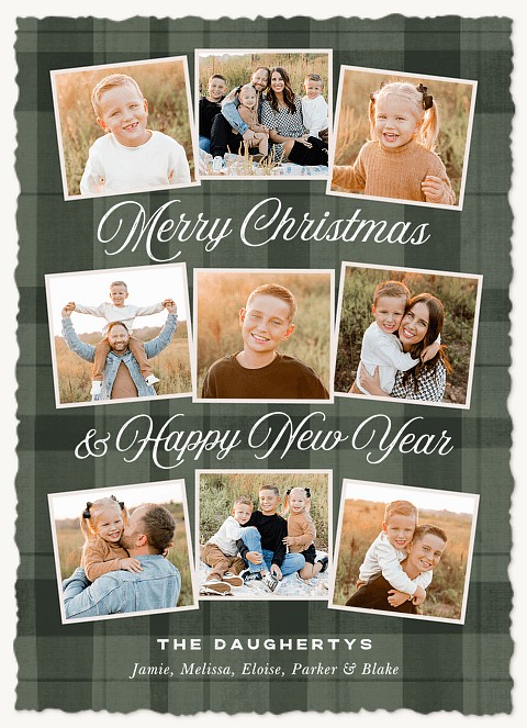 Plaid Snapshots Personalized Holiday Cards