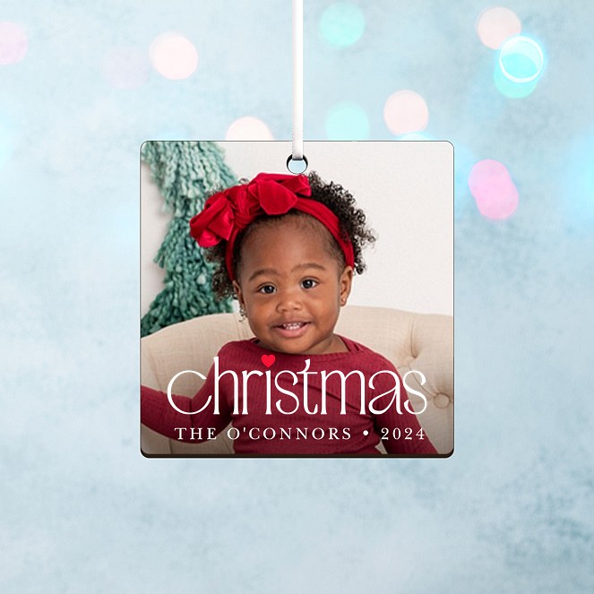 Modern Square Personalized Ornaments