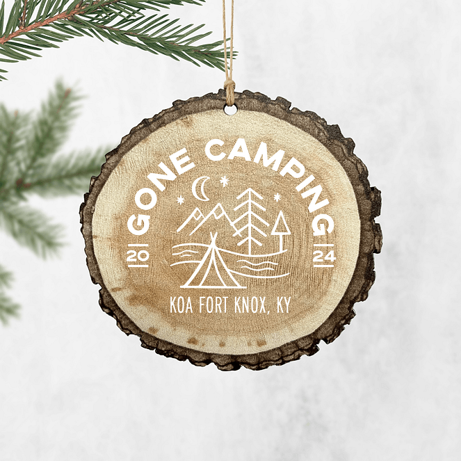 Gone Camping Personalized Ornaments