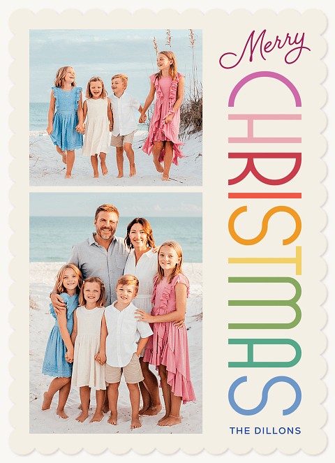 Vertical Colors Personalized Holiday Cards