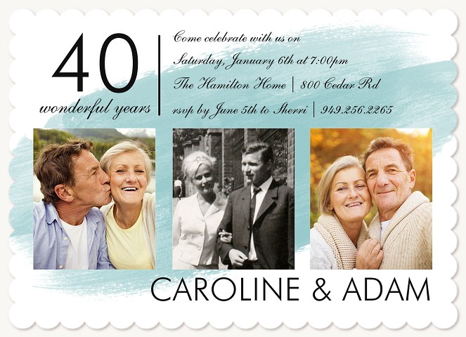 Cherished Moments  Wedding Anniversary Invitations