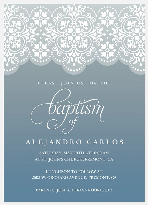 Sundown Lace Baptism Christening Invitations