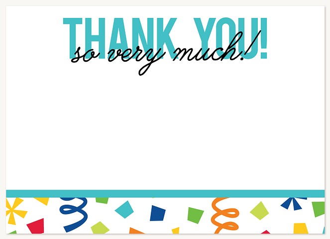 Confetti Burst Kids Thank You Cards