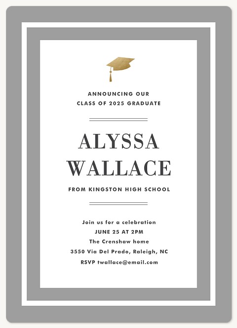 Gilded Cap Graduation Announcements