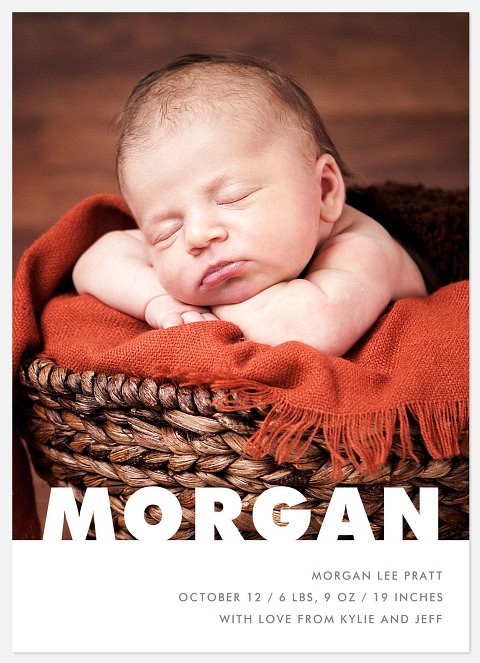 Modern Statement Baby Birth Announcements