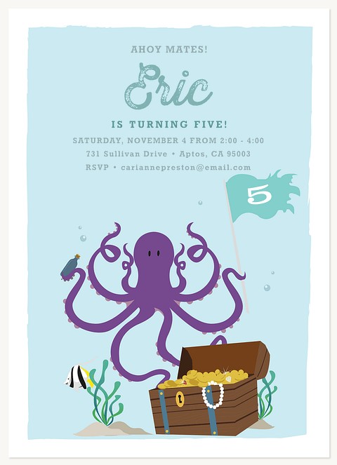 Sunken Treasure Kids Birthday Invitations