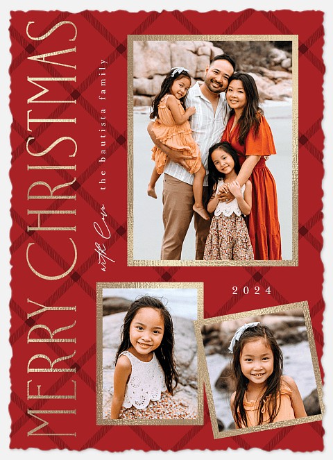 Plaid Glam Holiday Photo Cards