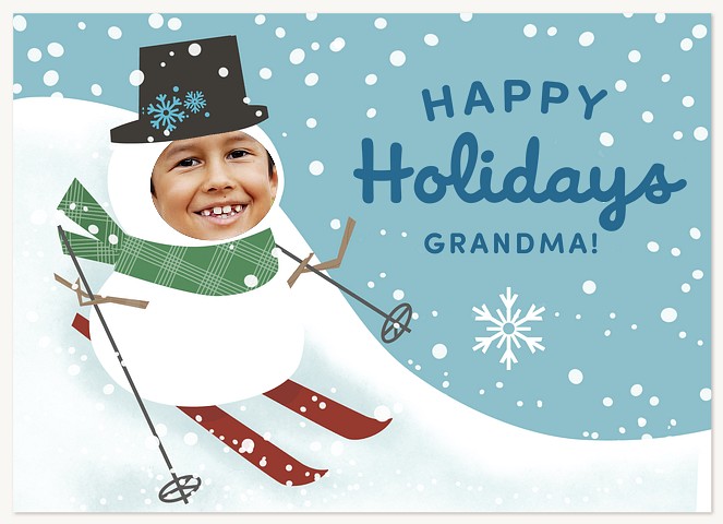 Ski Snowman  Greeting Cards