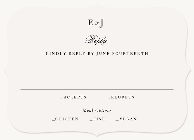 Formal Elegance Wedding RSVP Cards