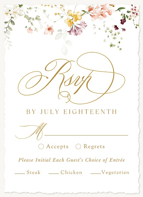 Delicate Watercolor Wedding RSVP Cards