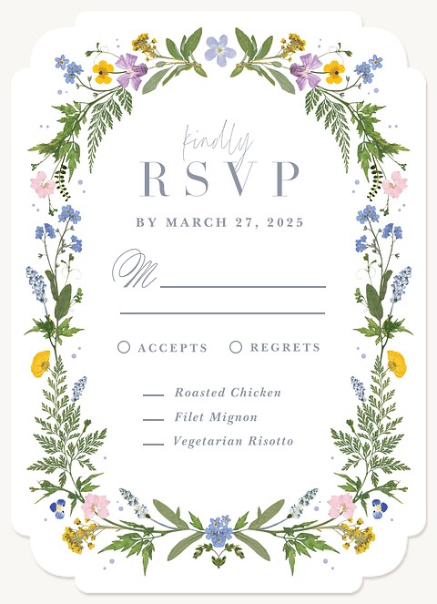 Pressed Blooms Wedding RSVP Cards