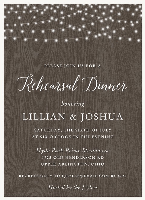 Barn Lights Rehearsal Dinner Invitations