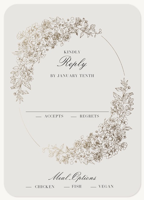 Floral Ring Wedding RSVP Cards