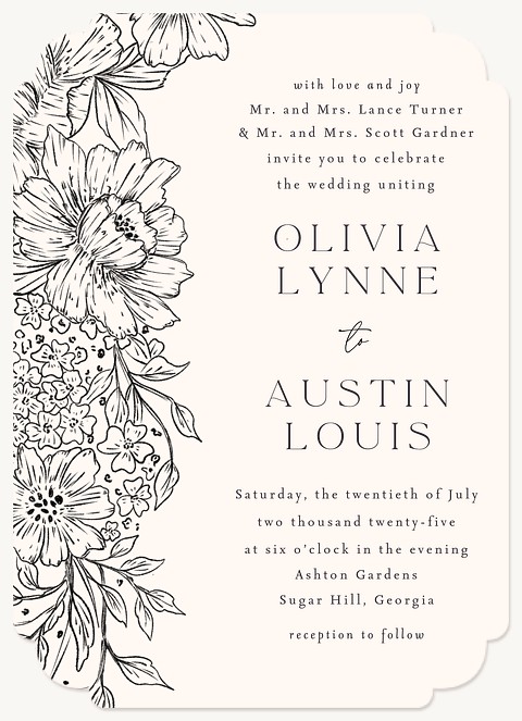 Garden Sketch Wedding Invitations