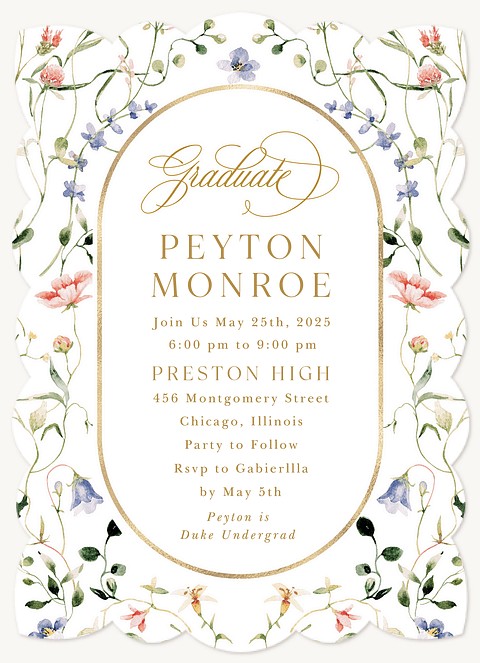 Elegant Wildflowers Graduation Cards