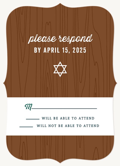 Dapper Panel Bar Mitzvah RSVP Cards