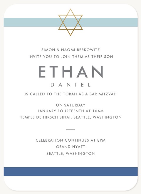 Tonal Stripes Bar Mitzvah Invitations