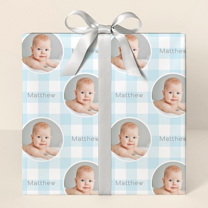 Cute Plaid Photo Wrapping Paper