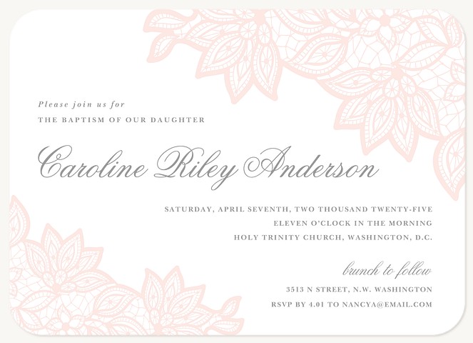 Lacey Corners  Baptisms & Christening Invitations