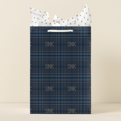 Dark Hues Monogrammed Gift Bag
