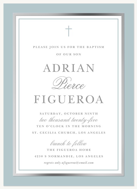 Genteel Frame Baptisms & Christening Invitations