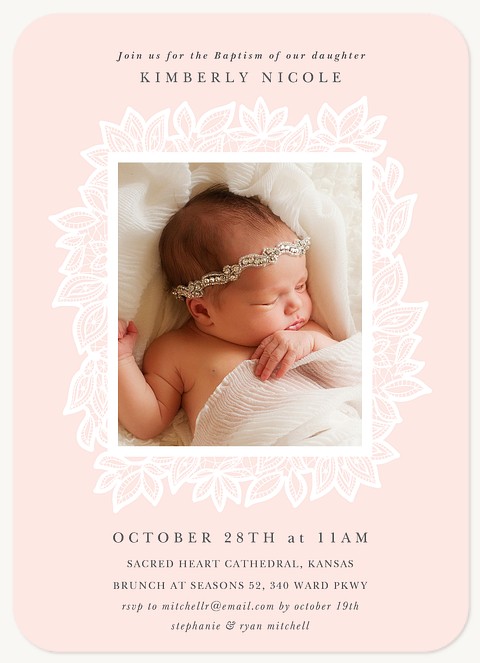 Lacy Edges Baptisms & Christening Invitations