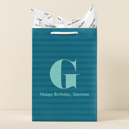 Striped Initial Gift Bag