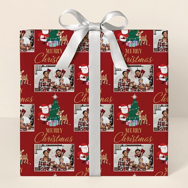 Rudolph® and Santa Merry Christmas Wrapping Paper
