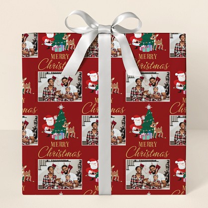 Rudolph® and Santa Merry Christmas Wrapping Paper
