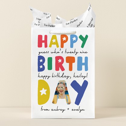 Colorful Birthday Photo Gift Bag