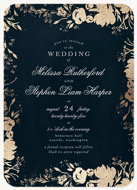 Gilded Florals Wedding Invitations