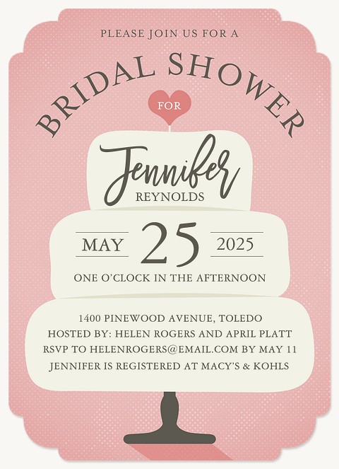 Bridal Cake Bridal Shower Invitations