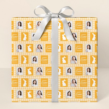 Checkered Easter Photo Wrapping Paper