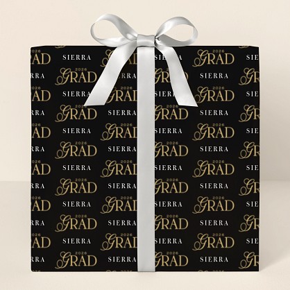 Gold Graduate Wrapping Paper