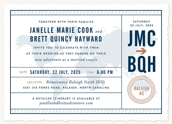 Ticket Wedding Invitations