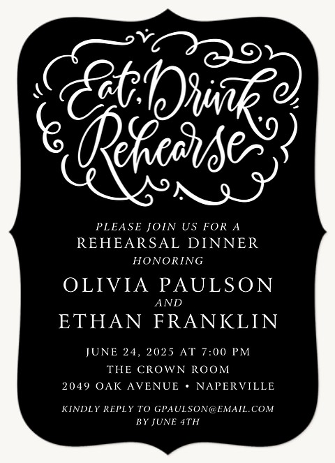 Whimsical Ringlets Rehearsal Dinner Invitations