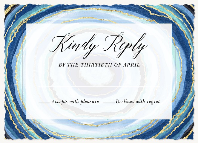 Gilded Agate Bat Mitzvah RSVP Cards