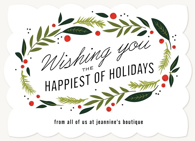 Folk Art Forest Business Holiday Cards