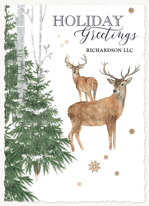 Woodland Deer Business Holiday Cards