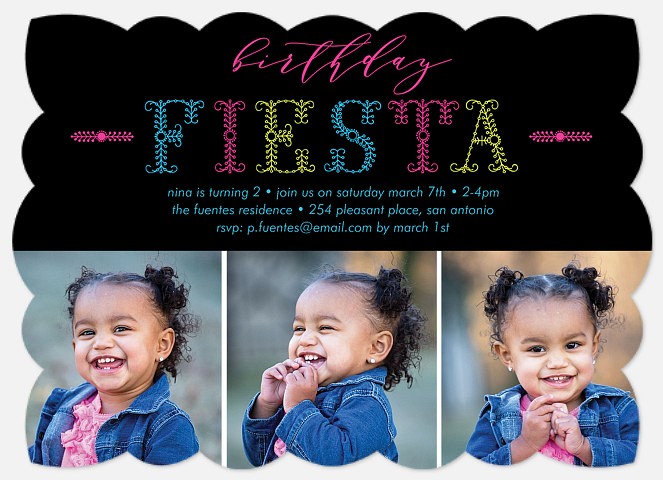 Fun Fiesta Kids' Birthday Invitations