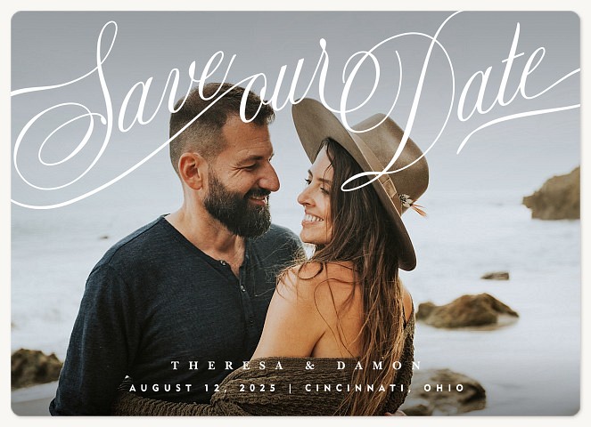 Romantic Calligraphy Save the Date Magnets