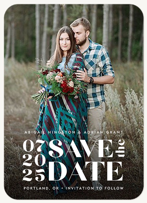 Boldly Stacked Save the Date Cards