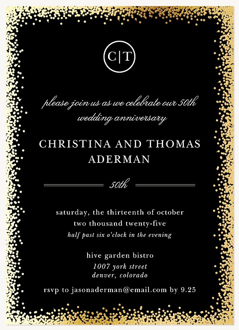 Ultra Elegant Wedding Anniversary Invitations